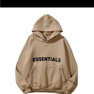 Essentials hoodie brown on black unisex small Essentials